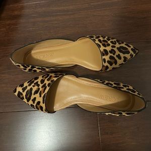 Leather leopard flats -NEW
